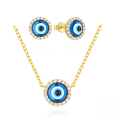 wholesale S925 Sterling Silver Classic Evil Eye Stud Earrings And Necklace Set, Versatile Women's Pendant-0-0