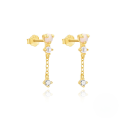 wholesale 925 Sterling Silver Metal With Marquise-cut Zircon And Pearl Earrings, Small Ins Style-0-8