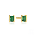 wholesale S925 Sterling Silver Rectangle Zircon Stud Earrings,-0-0