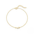 wholesale S925 Sterling Silver Infinite Loop Figure 8 Lucky Heart Zircon Accent Bracelet,-0-0