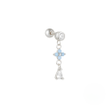 wholesale S925 Sterling Silver Moon Star Pendant Earrings With Screw Ball Threads For Cartilage Piercing-0-23