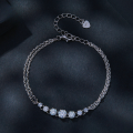 wholesale 925 silver plated white gold, light luxury moissanite bracelet, fashionable women's accessory-0-2