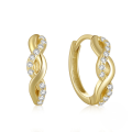 wholesale S925 Sterling Silver Creative Crossed 8-shape Zircon Inlaid Hoop Earrings, Trendy Ins Style-0-0