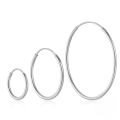 wholesale 925 Sterling Silver Minimalist Smooth Hoop Earrings Set, Classic Cool Ins Earrings For Women-0-4