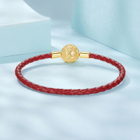 wholesale S925 Sterling Silver Classic Bead Knot Cord Leather Bracelet With Vintage Scroll Pattern-undefined