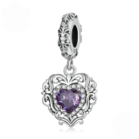 wholesale "S925 sterling silver heart-shaped beads, love series, DIY jewelry charms."-undefined