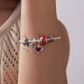 wholesale 925 sterling silver afternoon coffee red wine beads bulk jewelry bracelet bead set pendant-0-4