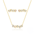 wholesale S925 Sterling Silver Opal Heart Zircon Accent Versatile Necklace Earring Set-0-0