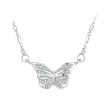wholesale 925 Sterling Silver Cubic Zirconia Butterfly Pendant Necklace For Women-0-4