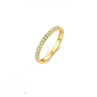 wholesale S925 Sterling Silver Classic Cross-border Thin Band Zirconia Star Ring For Women, Ins Luxury Advanced Feel-K1841, white zirconium, 18K yellow plating, Mido 9&gt;925 silver