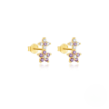 wholesale S925 Sterling Silver Geometric Smooth Butterfly Zircon Stud Earrings, Korean Minimalist Design-0-6