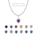 wholesale 925 Sterling Silver Women's Zodiac Birthstone Heart Necklace, Ins Style, Versatile Diy Pendant, Ready Stock Wholesale-0-0