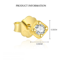 wholesale S925 Sterling Silver Geometric Square Inlaid Flash Zircon Tassel Earrings For Women, Light Luxury, Versatile, European And American Trendy Cross-border Earrings-E5202-Gold/Single 925 Silver