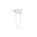 wholesale S925 Sterling Silver Marquise Crown Double-sided Threaded Cartilage Earring With Zircon-0-5