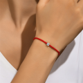 wholesale S925 Sterling Silver Single Moissanite Red Rope Bracelet, A Popular Lucky Accessory For Women-0-1