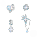 wholesale 925 Sterling Silver Blue Enamel Opal Star Dangle Charm With Cubic Zirconia For Bracelet-0-4