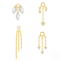 wholesale S925 Sterling Silver, Rhinestone Star And Moon Tassel Chain Earrings, Versatile European And American Best-seller-0-0