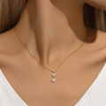 wholesale S925 Sterling Silver Four-leaf Clover Petal Zircon Accented Luxury Choker Necklace, Amazon Bestseller-0-1