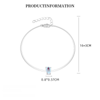 wholesale S925 Sterling Silver Transparent Fishline Teardrop Necklace For Women, Iridescent Fairycore With Imitation Moonstone, Chic And Sophisticated-L1196_Moonlight Glass_Platinum-plated_16+3CM 925 Silver