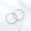wholesale Sterling silver S925 polished plain hoop earrings, bold style, high-end-0-4