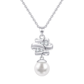 wholesale S925 silver pearl earrings and necklace set, customizable jewelry for women-0-3