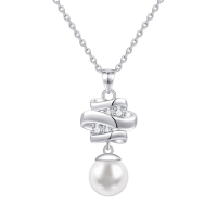 wholesale S925 silver pearl earrings and necklace set, customizable jewelry for women-undefined