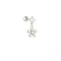 wholesale S925 Sterling Silver Moon Star Pendant Earrings With Screw Ball Threads For Cartilage Piercing-0-14