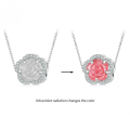 wholesale S925 sterling silver, pink crystal rose beads, bracelet accessories, charms, loose beads-0-3