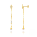 wholesale S925 Sterling Silver Opal Earrings With Chain Tassel, Star Earrings In Korean Style Minimalist Design-0-6