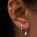 wholesale S925 Sterling Silver Triple-layer Zircon And Opal Ear Cuff With A Minimalist, High-end Feel-0-3