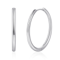 wholesale Sterling silver S925 polished plain hoop earrings, bold style, high-end-0-0