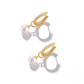 wholesale S925 Sterling Silver Rhinestone Pearl Ear Cuff Earring, Korean Ins Style-0-0