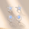 wholesale S925 Sterling Silver Eu Blue Opal Star Earrings For Women, Wholesale, Light Luxury, Niche, High-end-0-1