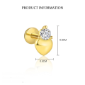 wholesale S925 Sterling Silver Zircon Heart Stud Earrings For Women, Fashionable And Sweet-0-3