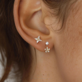 wholesale S925 Sterling Silver French-style Cross-border Zircon Star Moon Bow Earrings-0-3
