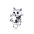 wholesale 925 silver parts, cat beads, unique cat DIY jewelry charms-0-3