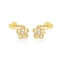 wholesale S925 Sterling Silver Five-petal Flower Hollow-out Delicate Commuter Versatile Stud Earrings-0-5