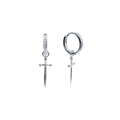 wholesale S925 Sterling Silver Ins-style Dagger Ear Hoops With Zirconia-0-4