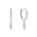 wholesale S925 Sterling Silver Marquise Zircon Hoop Earrings With Ear Clasps, Trendy Ins Minimalist Style-0-4