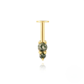 wholesale S925 Sterling Silver Geometric Moss Agate Flat Head Threaded Vertical Ear Cartilage Stud, A Hot-selling-0-6