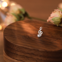 wholesale 925 Sterling Silver Violin Note Earrings For Women-Silver 925 silver