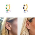 wholesale K925 Silver, Gold-plated, Round Zircon-studded Ear Cuffs, Trendy And Luxurious Earrings-0-4