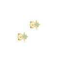 wholesale S925 Sterling Silver Octagonal Opal Earrings With Zircon Accents, Exuding Korean Style Minimalist Elegance-0-5