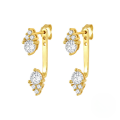 wholesale S925 Sterling Silver With Zircon Jacket Double Stud Earrings,-0-7