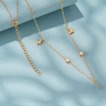 wholesale S925 Silver Butterfly Zircon Layered Necklace, Trendy And Versatile-0-4