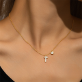 wholesale 925 Sterling Silver Exquisite Flower Cross Zircon Pendant Choker Necklace,ins-0-2