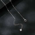 wholesale 925 Sterling Silver Layered Heart Cubic Zirconia Pendant Beaded Chain Necklace For Women-0-3