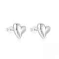 wholesale S925 Sterling Silver Geometric Smooth Double-layer Teardrop Heart Stud Earrings, Trendy Ins Minimalist-0-5
