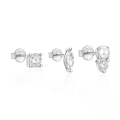 wholesale 925 Sterling Silver Geometric Star And Moon Zircon-pearl Earring Set, Hot-selling In Europe And America-0-11