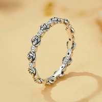 wholesale S925 Sterling Silver Delicate Butterfly Rose Earring And Ring Set Open-undefined